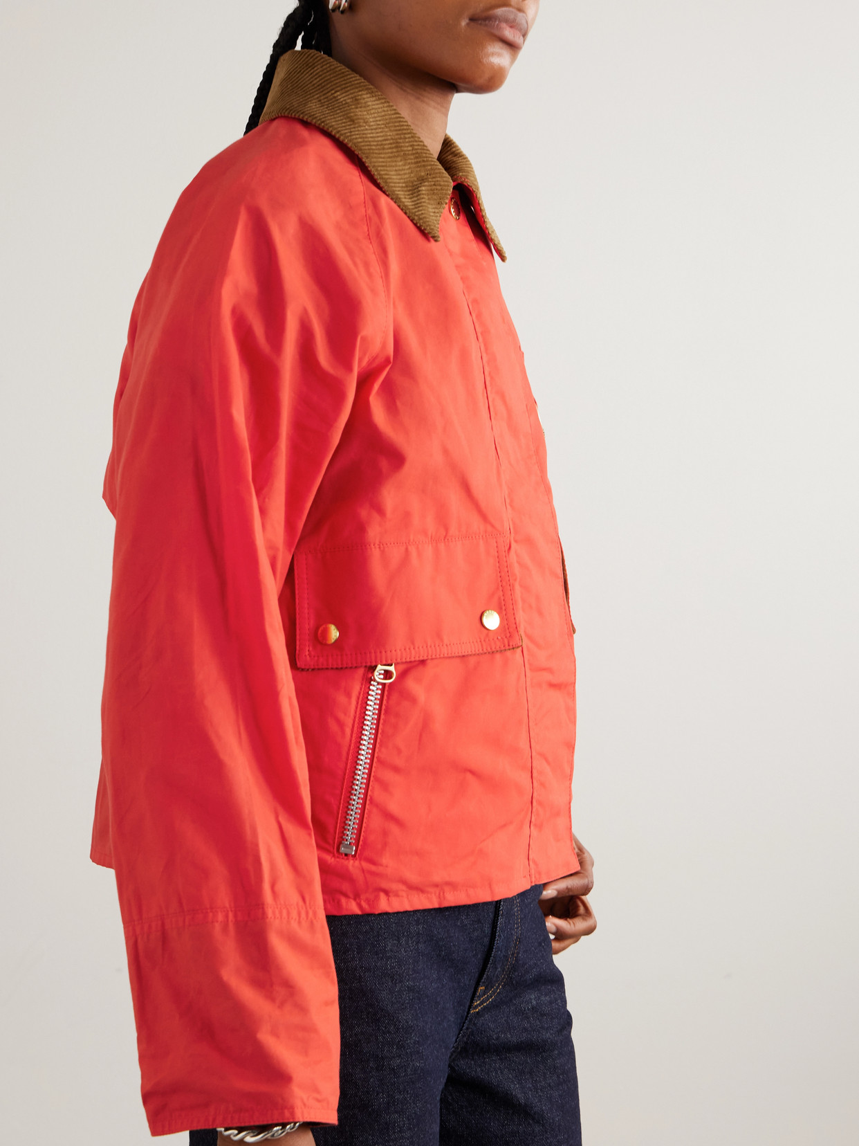 Mackworth Corduroy-Trimmed Cropped Cotton Jacket