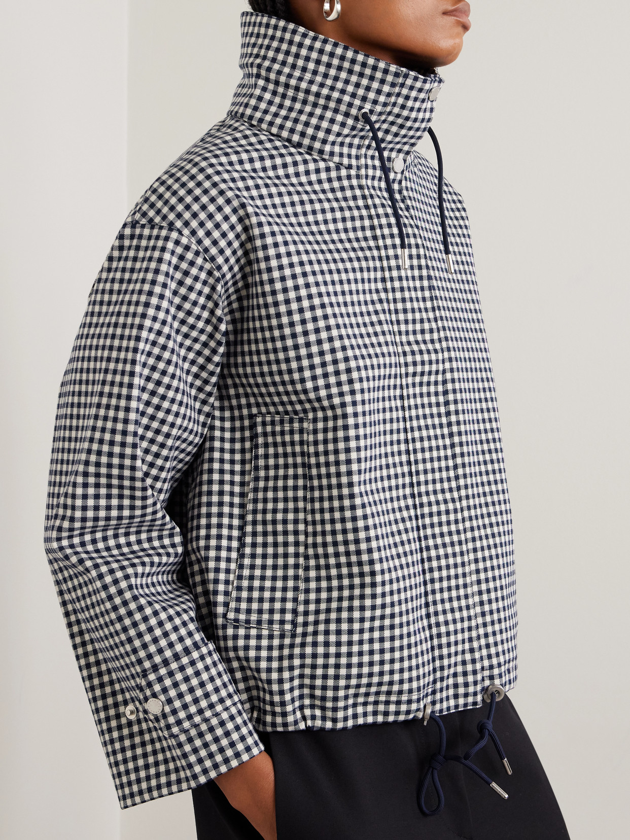 Barbour Bronwyn Showerproof Water Resistant Gingham Jacket In Gray