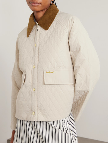 BARBOUR Kirby cotton corduroy-trimmed quilted shell jacket