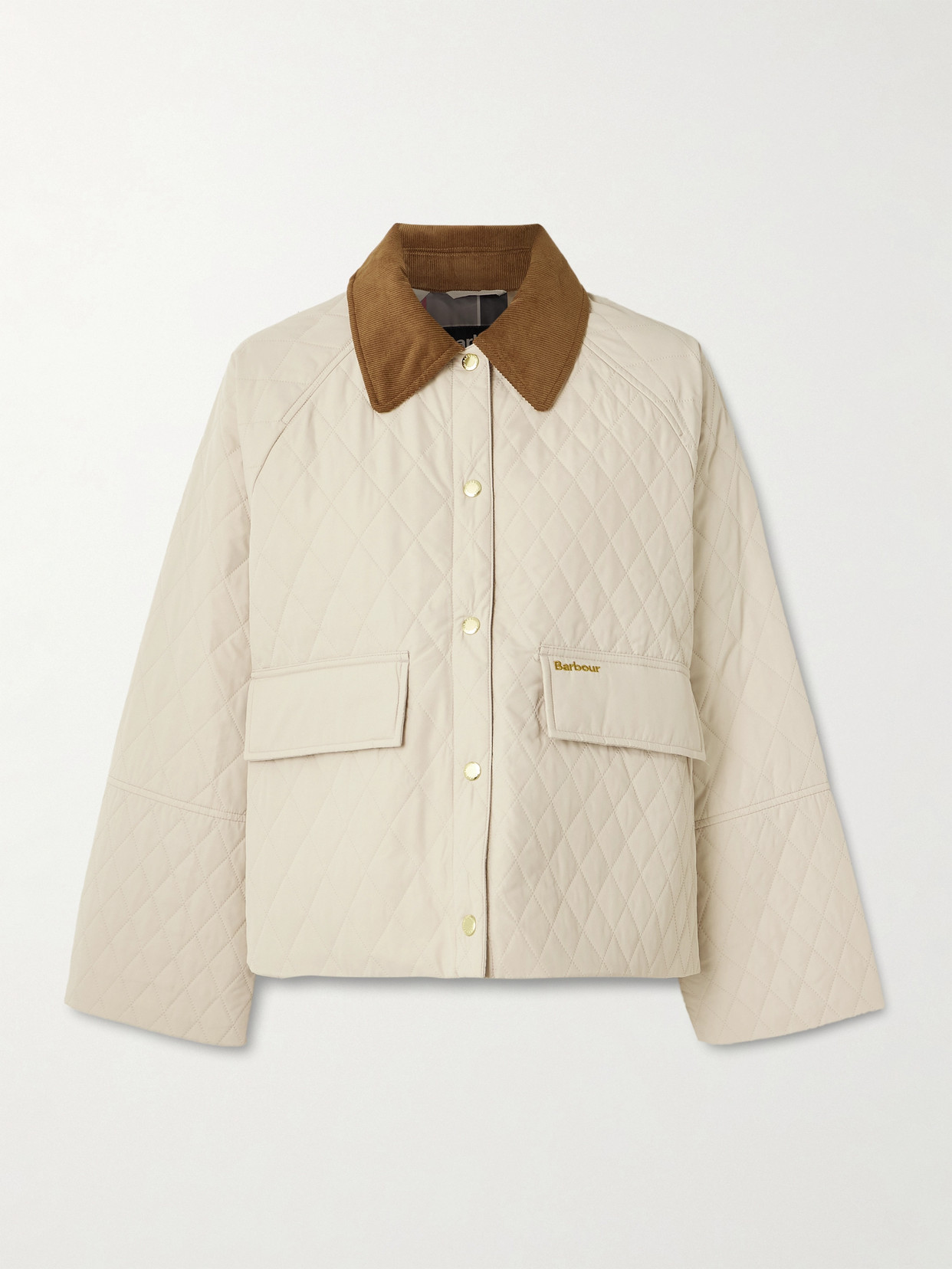 Barbour - Kirby Cotton Corduroy-trimmed Quilted Shell Jacket - Off-white