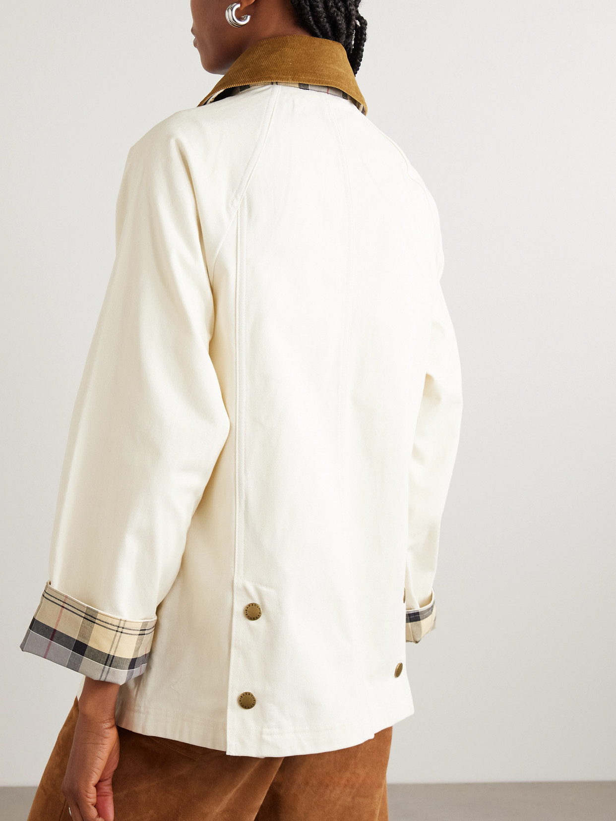 Modern Beadnell Corduroy-Trimmed Waxed-Cotton Jacket