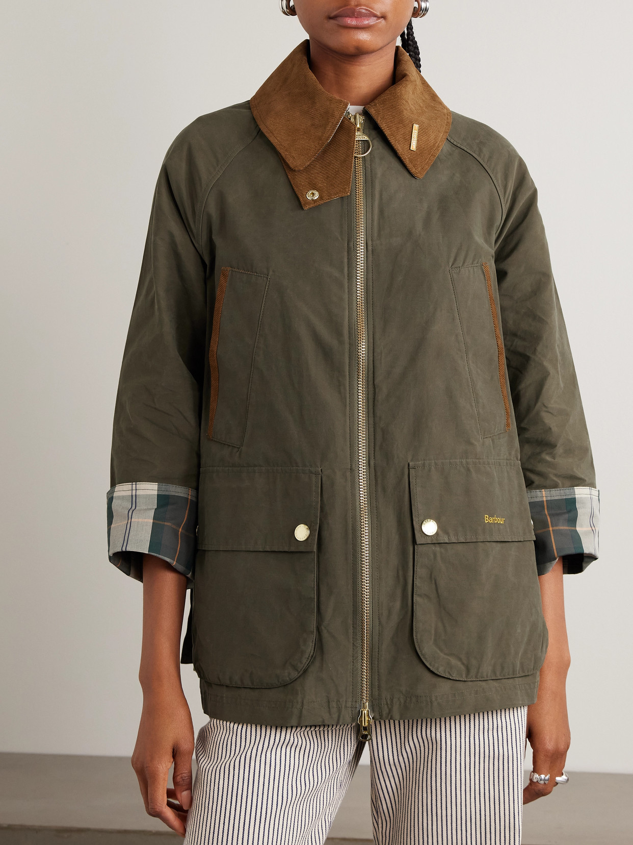 Icons Bedale Corduroy-Trimmed Waxed Cotton-Blend Jacket