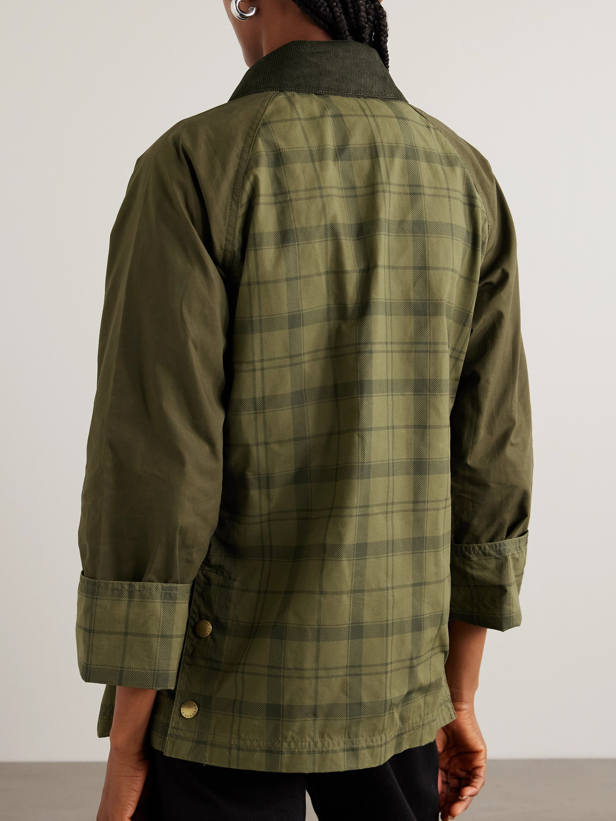 Beadnell Corduroy-Trimmed Checked Cotton Jacket