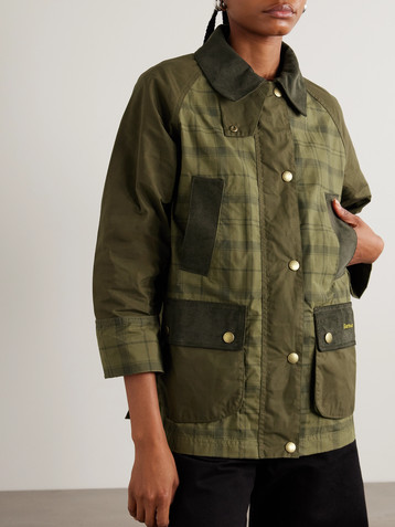 BARBOUR Beadnell corduroy-trimmed checked cotton jacket