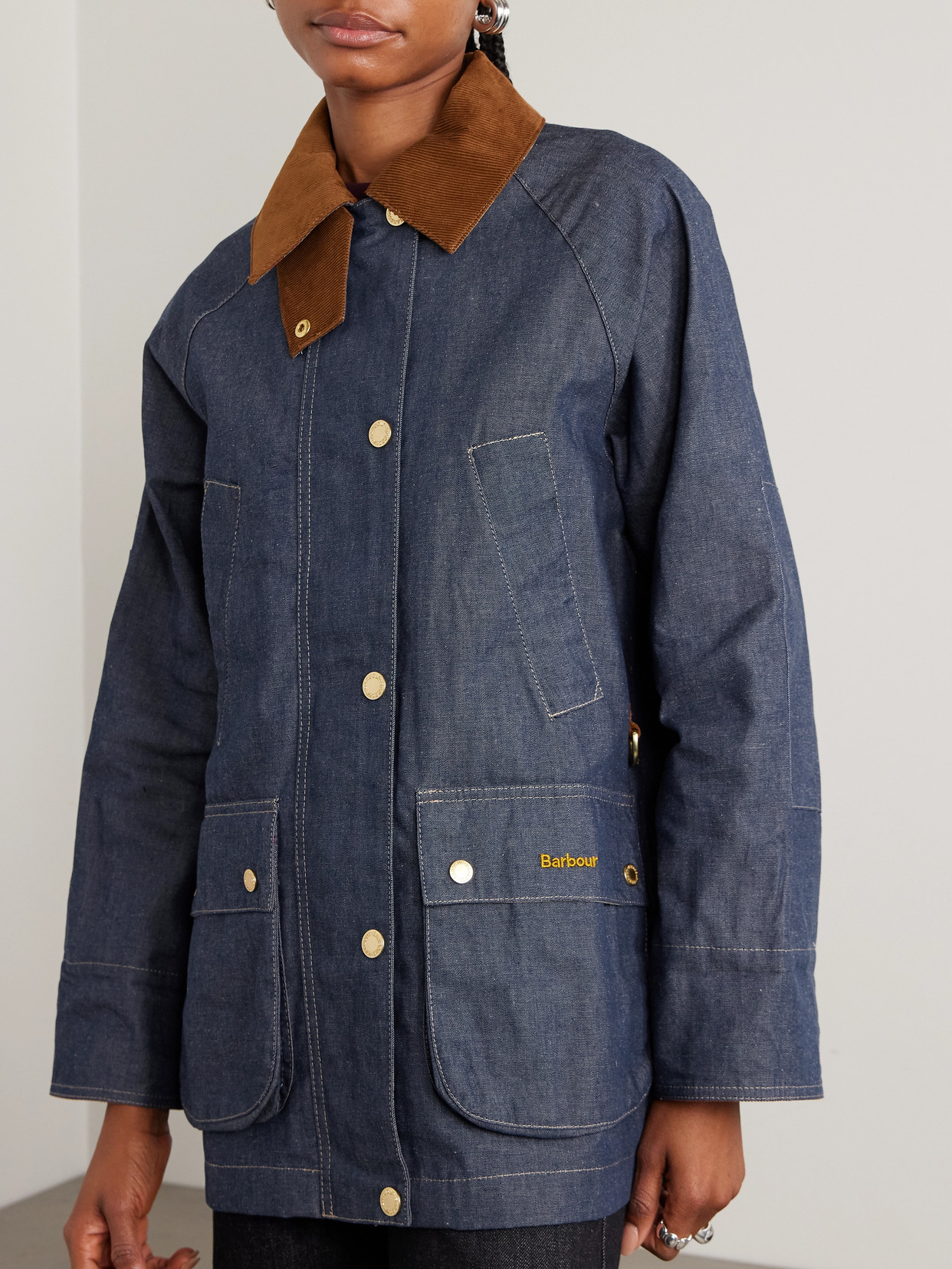 Asker Cotton Corduroy-Trimmed Denim Jacket