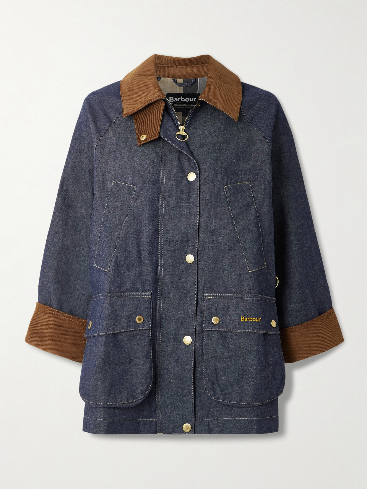 Asker Cotton Corduroy-Trimmed Denim Jacket