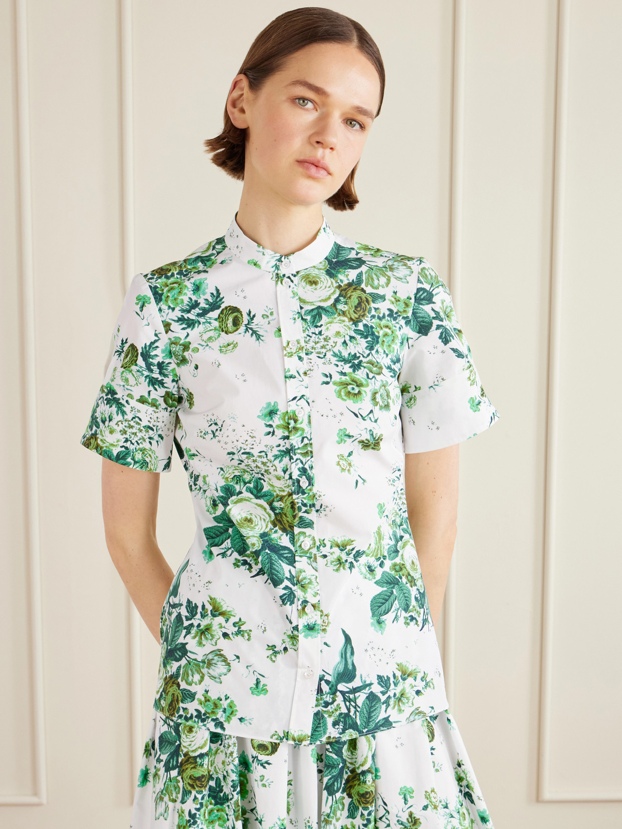 Floral-Print Cotton-Poplin Shirt
