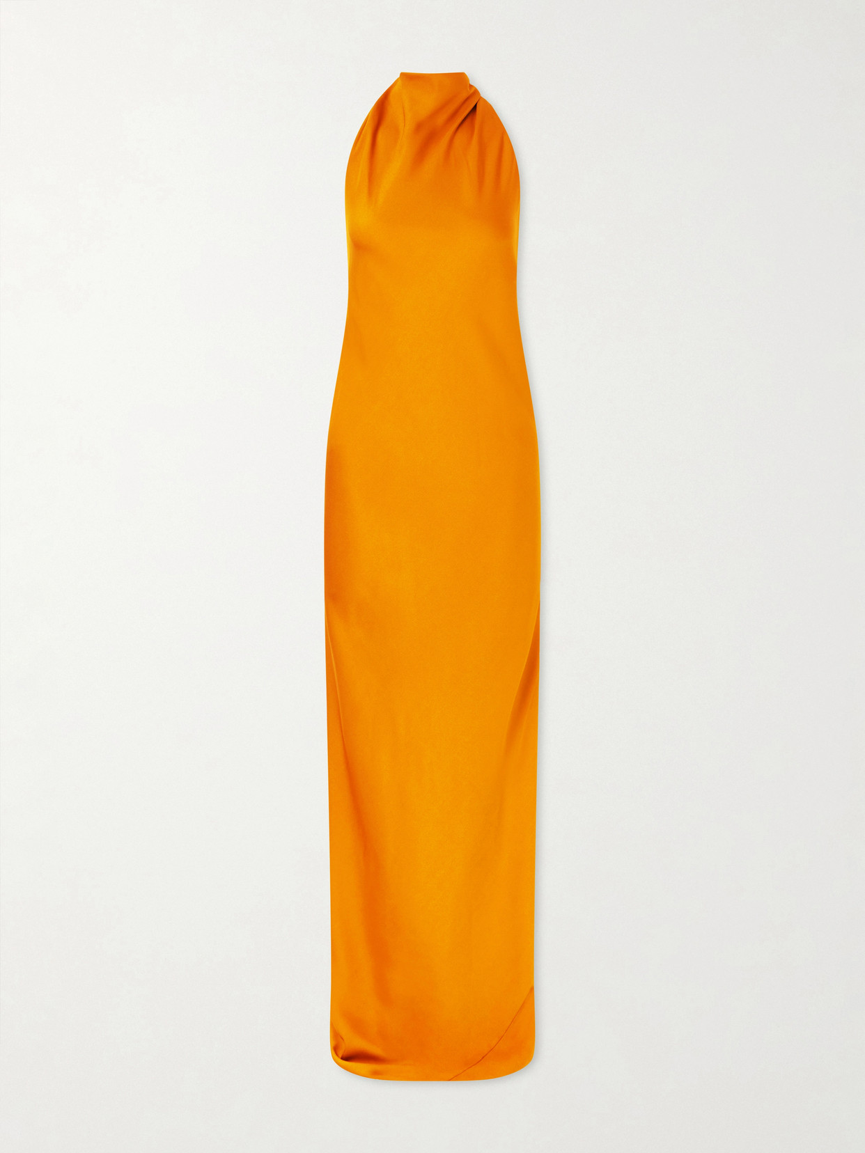 Brandon Maxwell Ophelia Satin Gown In Orange