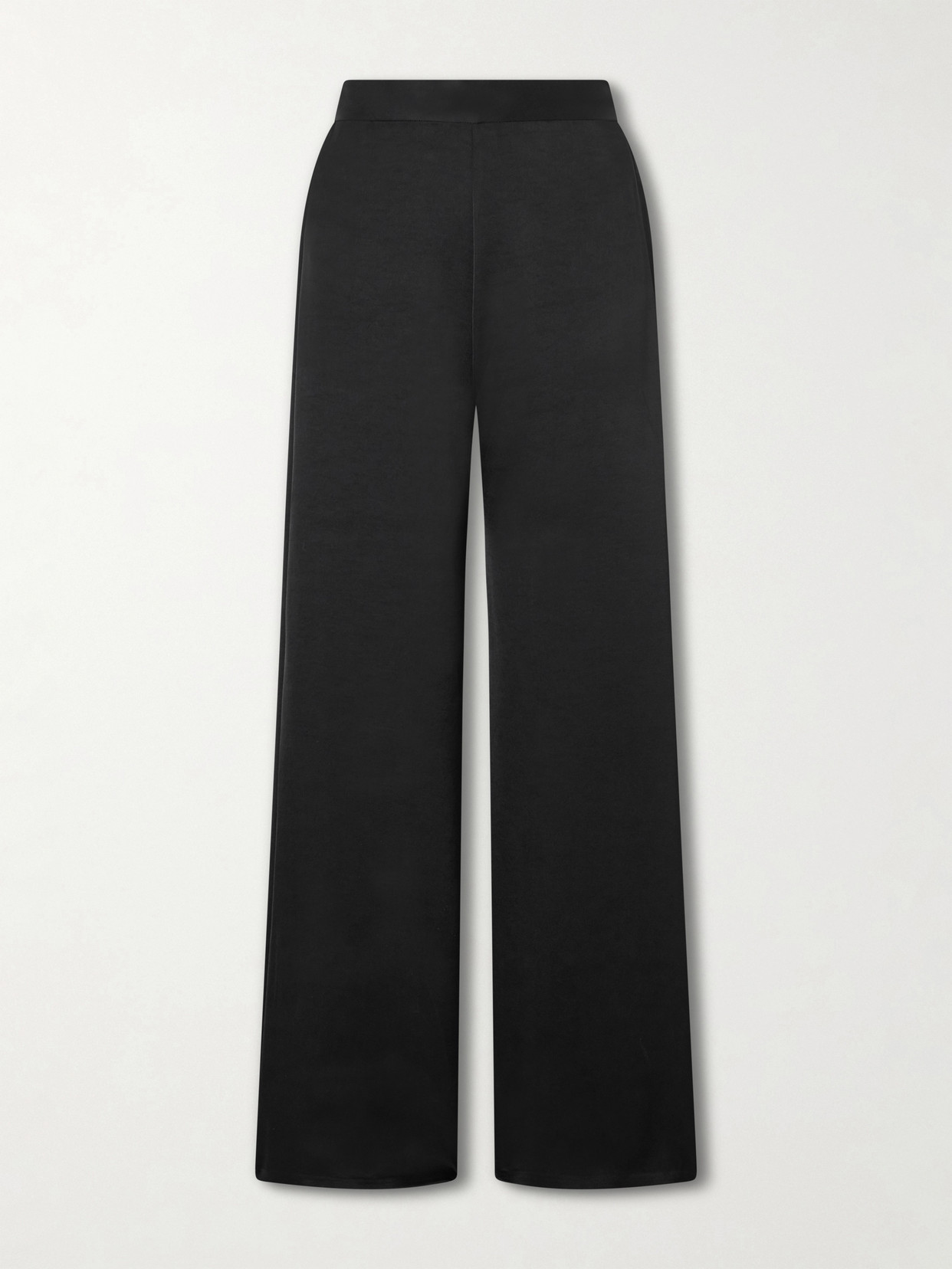 Dima Ayad Wide-leg Satin Pants In Black