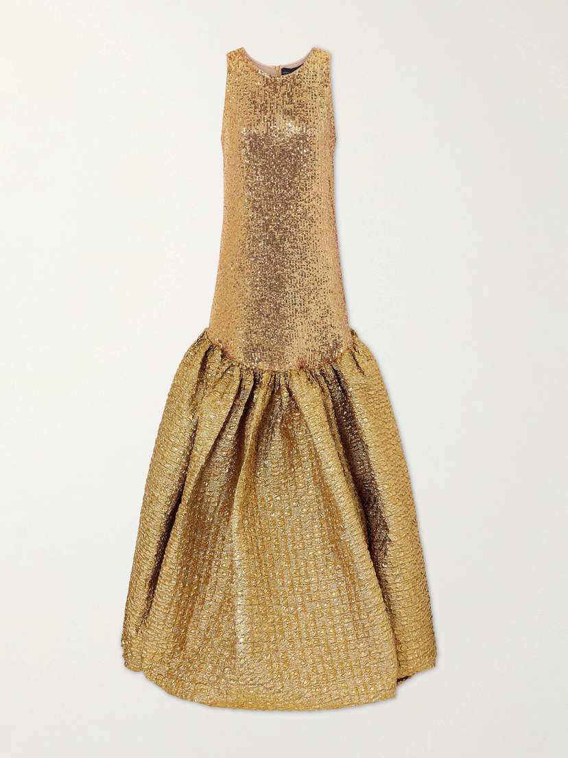 Dima Ayad Sequined Cloqué Gown