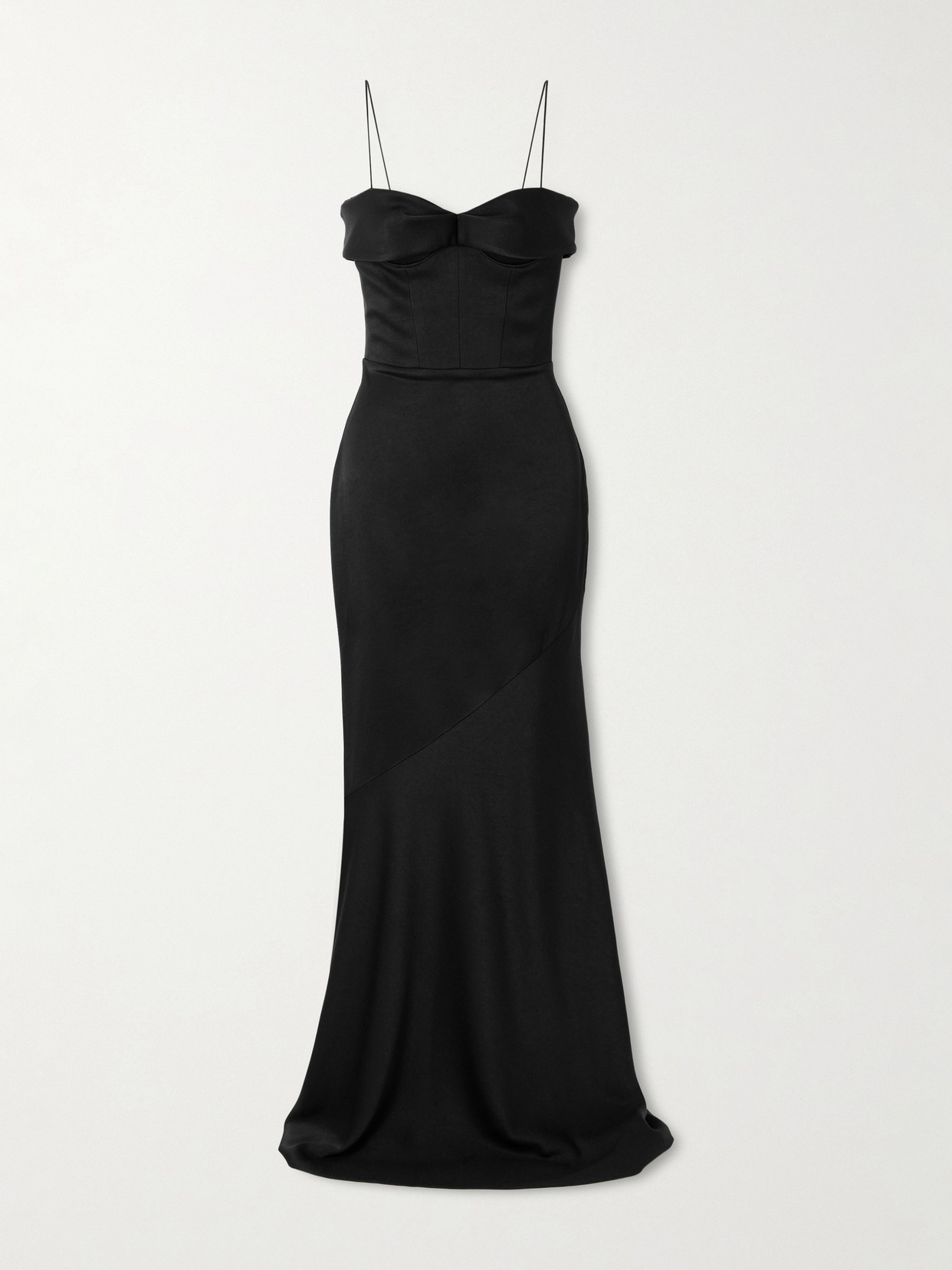 Alex Perry Satin Gown In Black