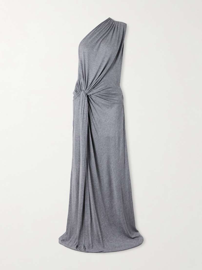 Alex Perry One-shoulder Twist-front Draped Jersey Gown