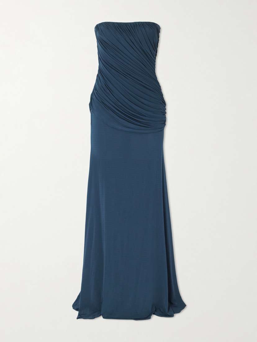 Alex Perry Strapless Draped Jersey Gown