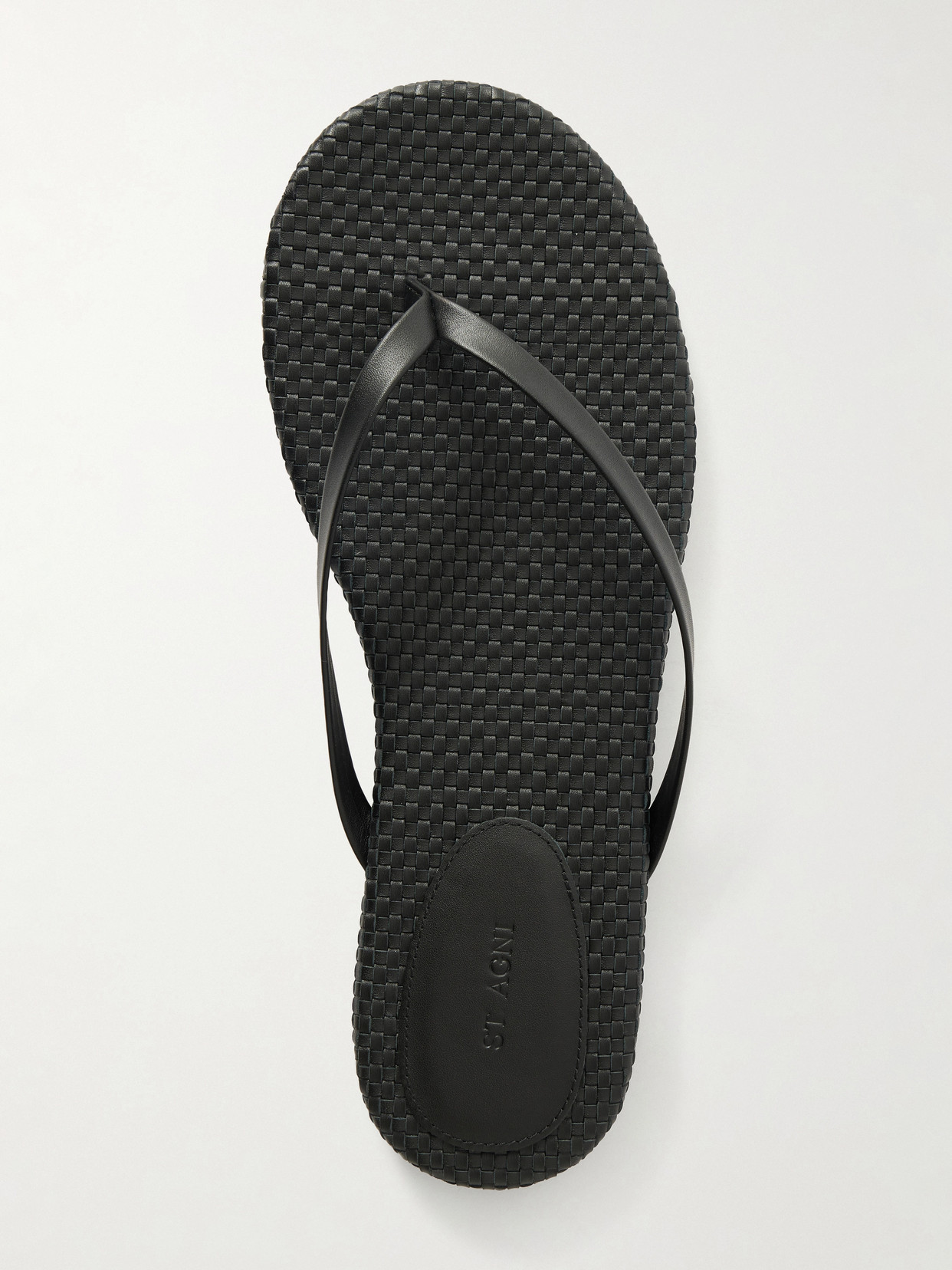 Woven Leather Flip Flops