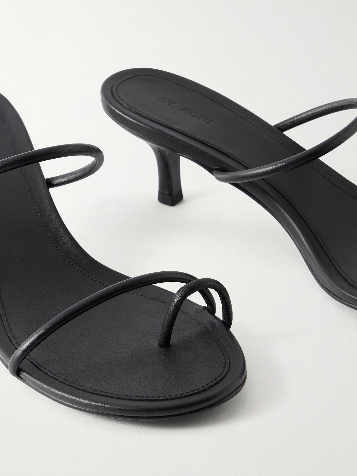 St Agni Minimal Strap Heel In Black