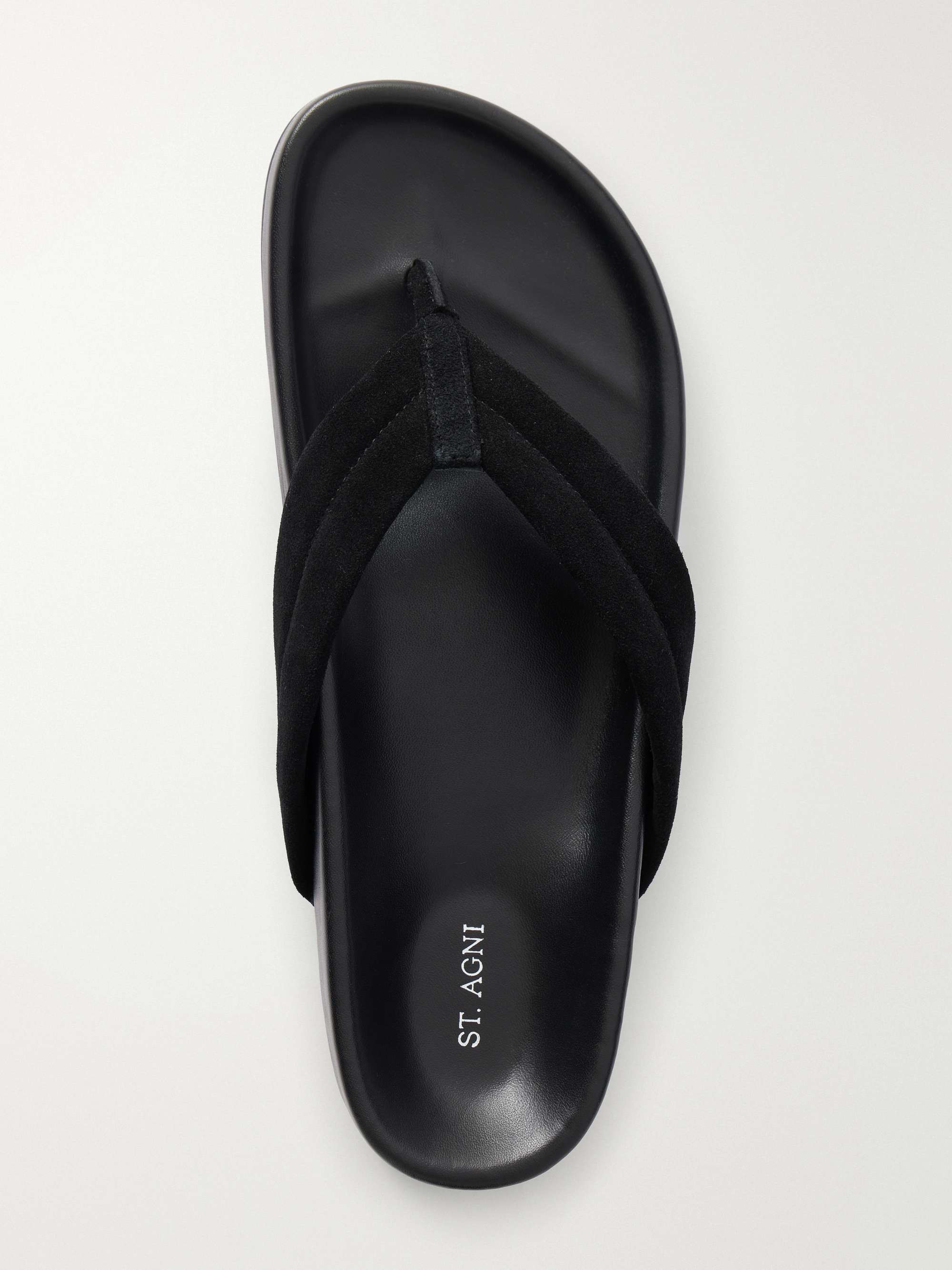 ST. AGNI Suede platform thong sandals | NET-A-PORTER