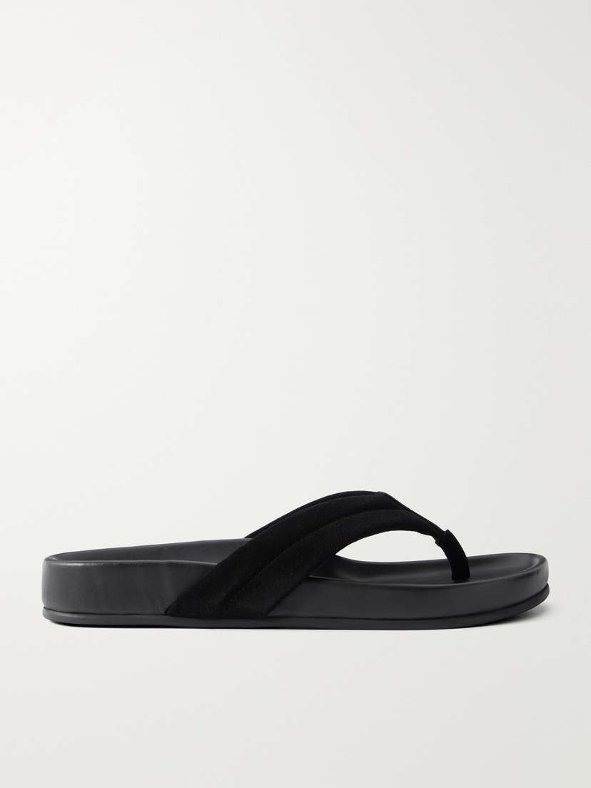 St. Agni Suede Platform Thong Sandals