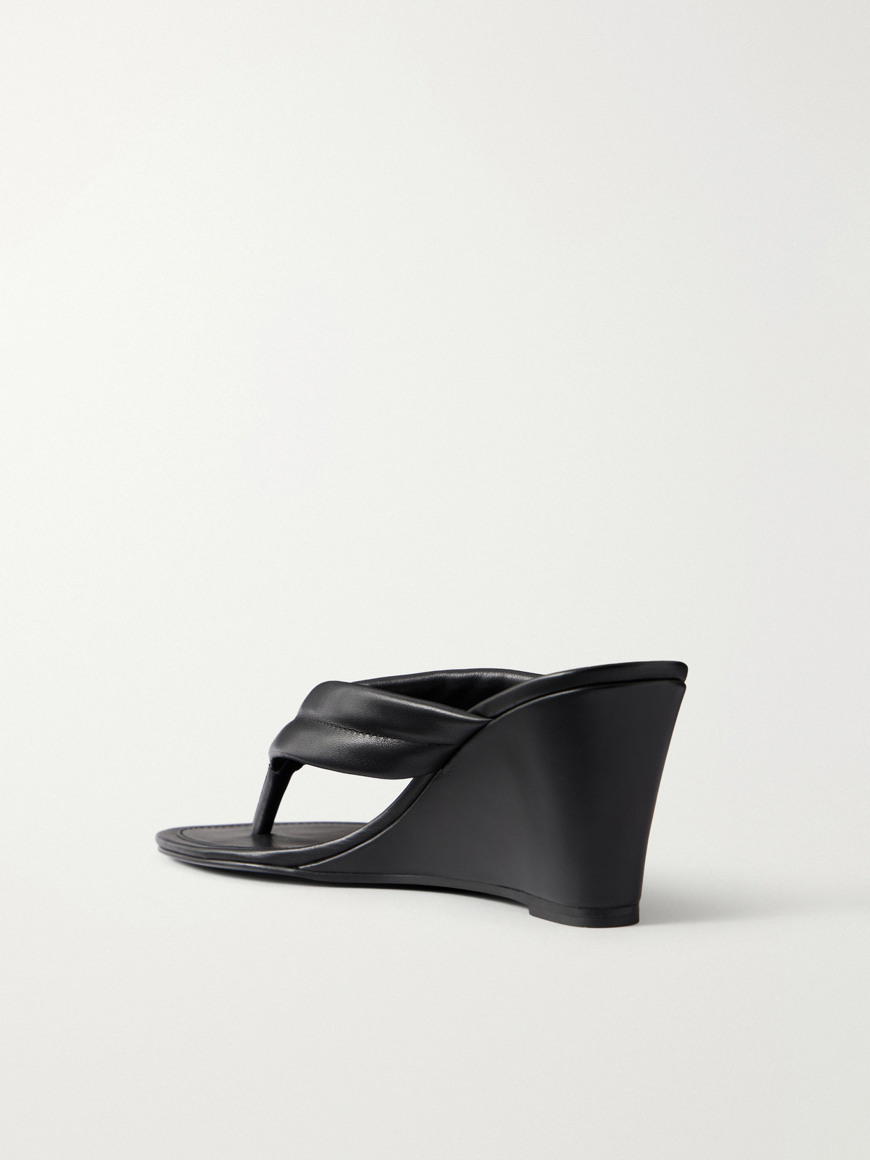 St Agni Stitch Detail Thong Wedges Black