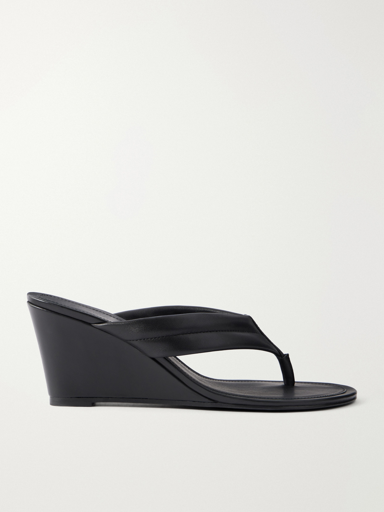 St Agni Stitch Detail Thong Wedges Black