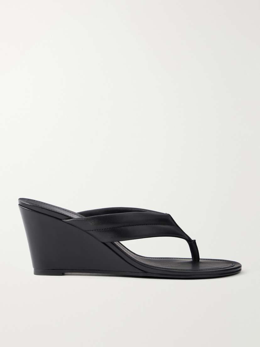 St. Agni Leather Wedge Thong Sandals