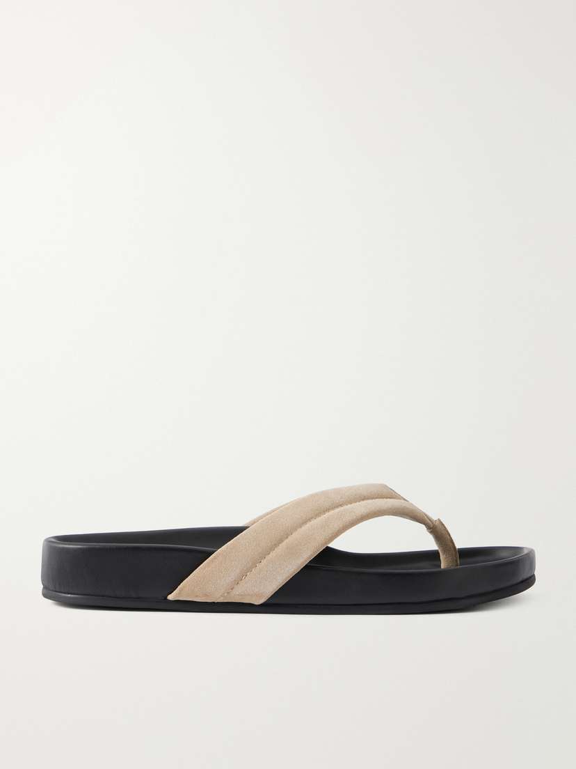 St. Agni Suede Platform Thong Sandals