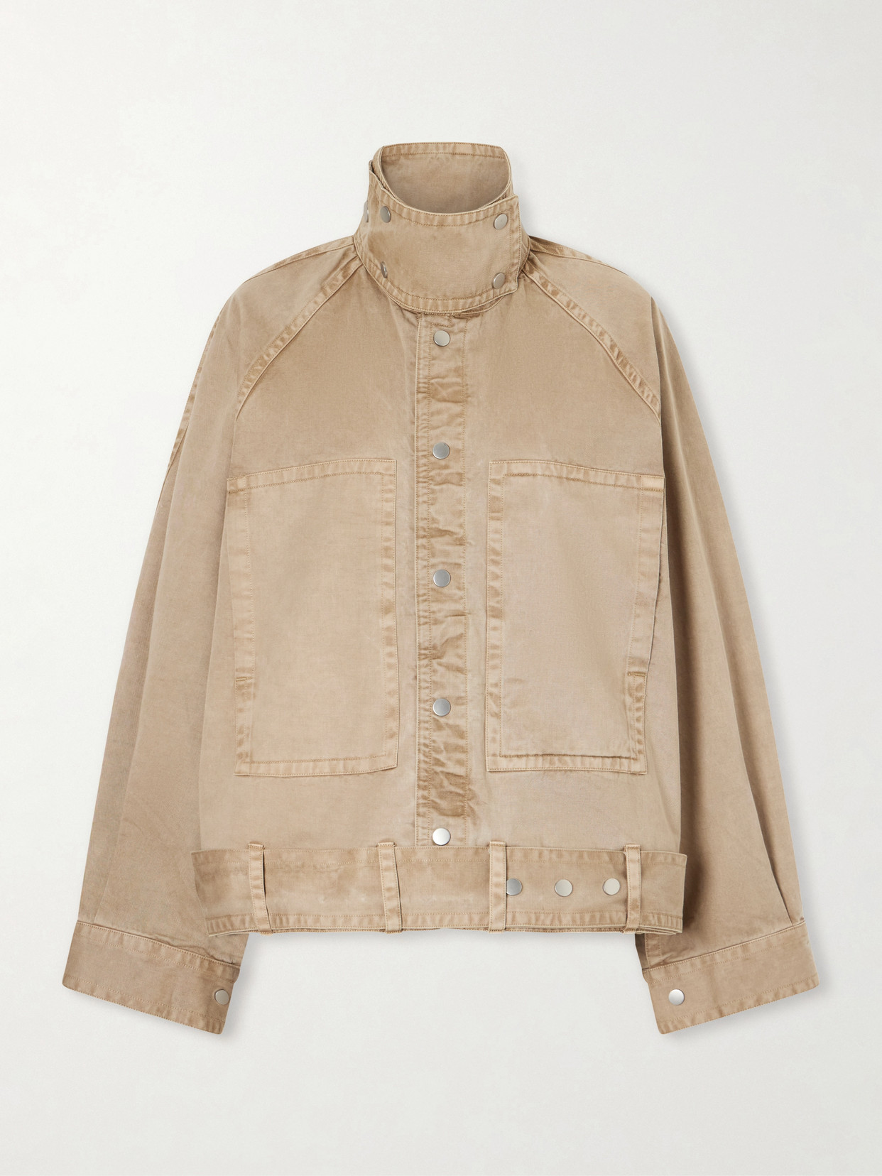 Co Belted Tton-gabardine Jacket In Brown