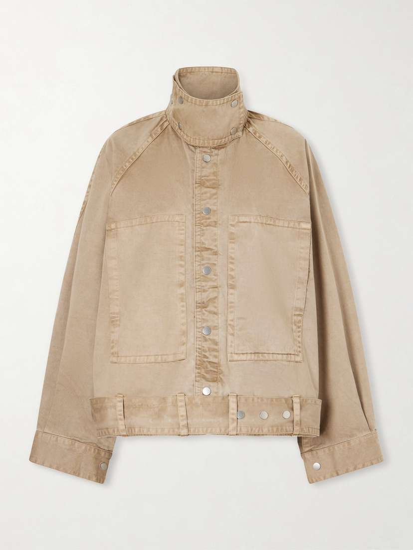 Co Belted tton-gabardine Jacket