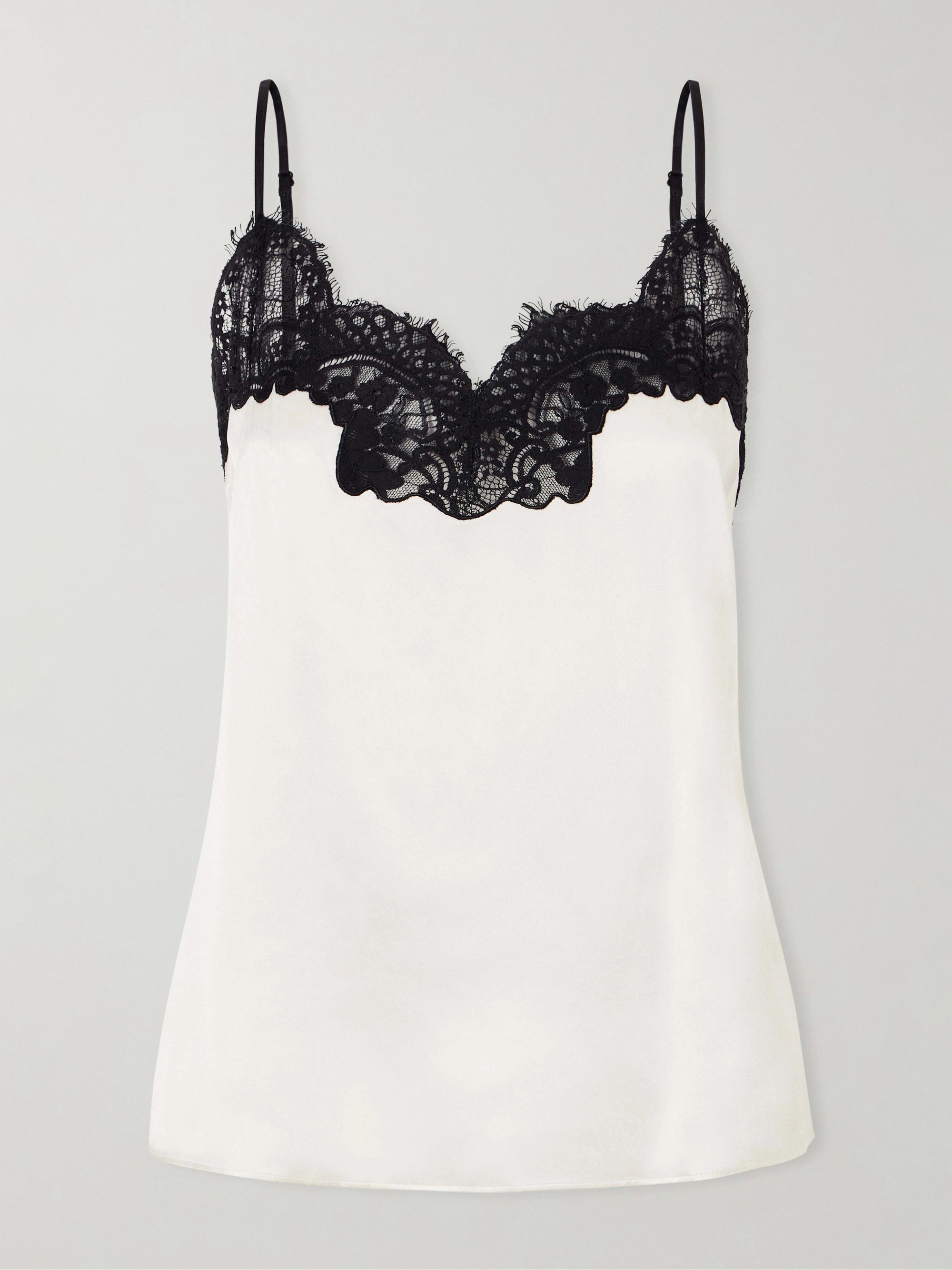 CO Corded lace-trimmed silk-satin camisole