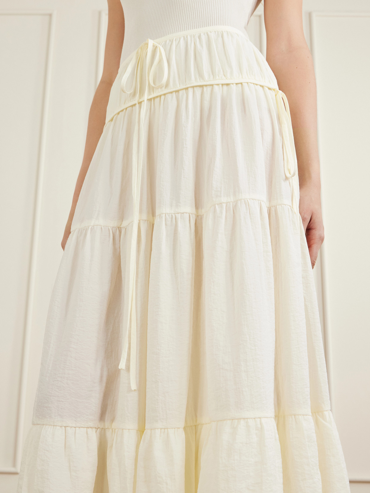Gathered Crepe Bubble Maxi