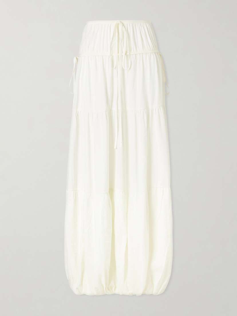 Co Gathered Crepe Bubble Maxi Skirt