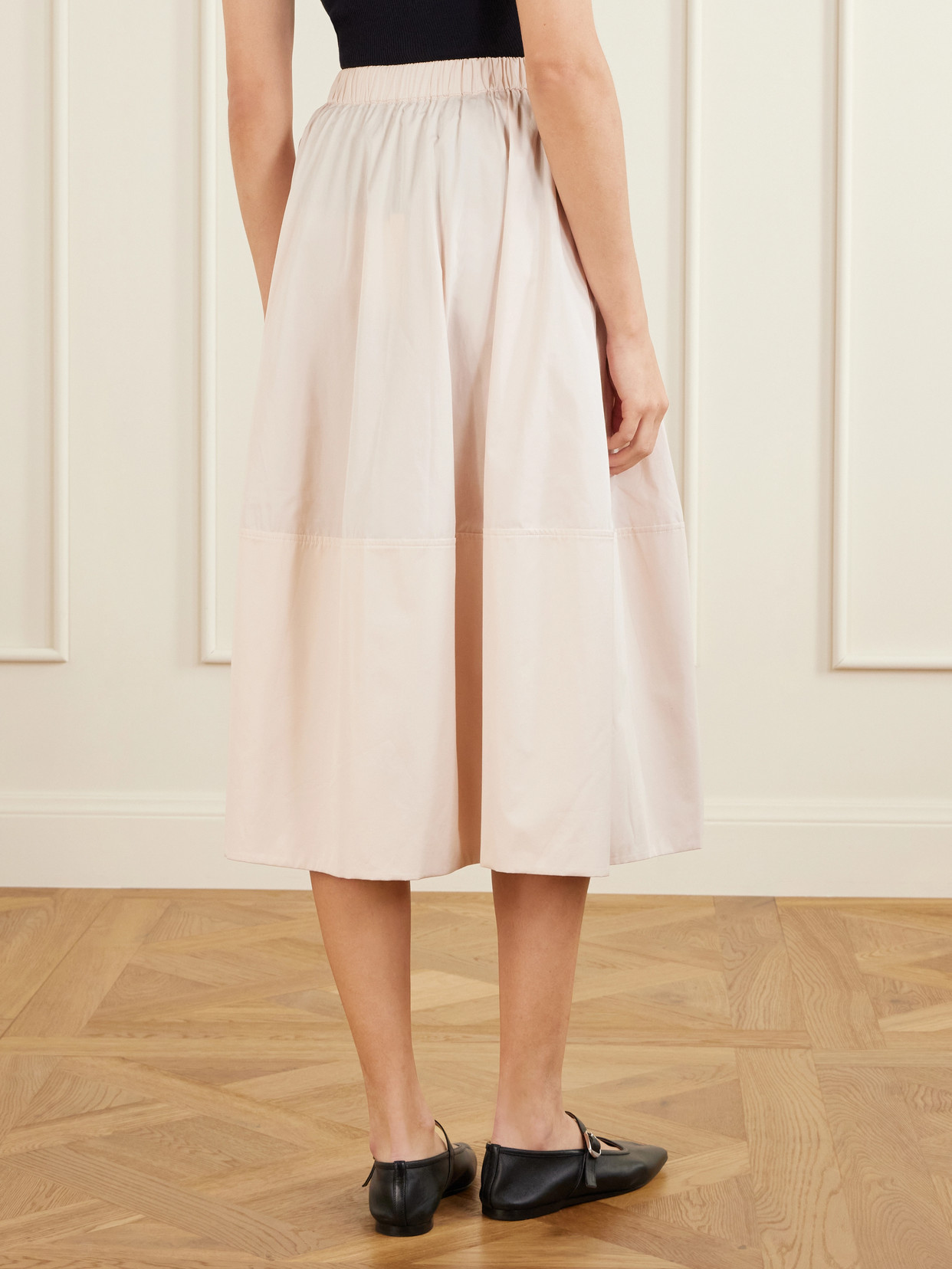 Bubble Paneled Cotton-Poplin Midi