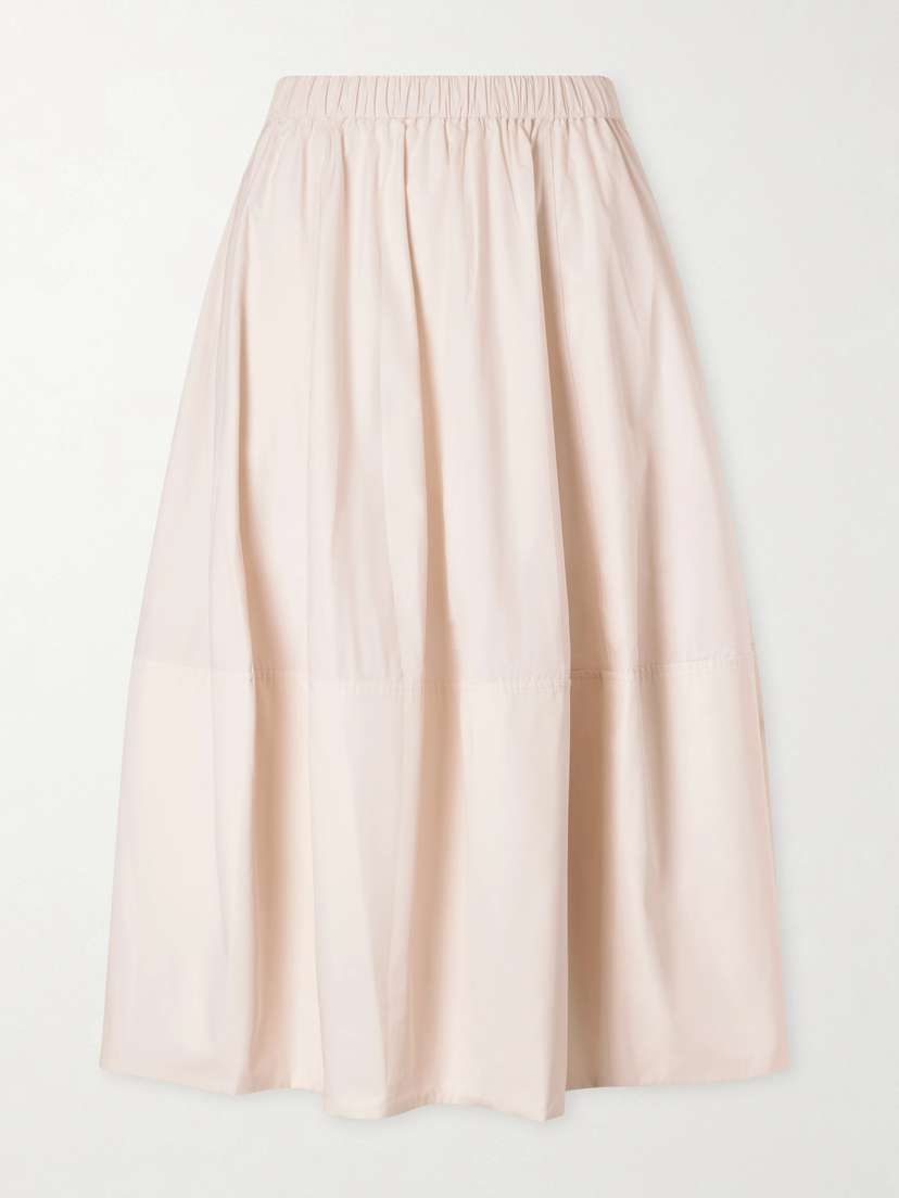 Co Bubble Paneled tton-poplin Midi Skirt