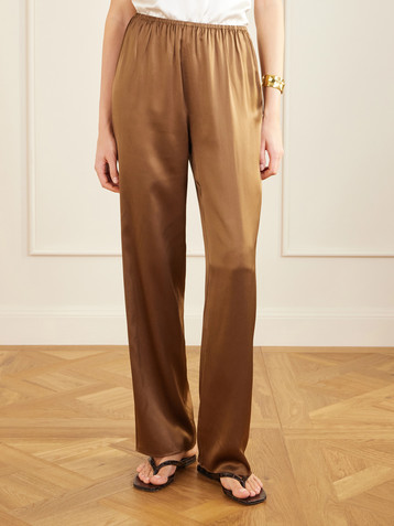 CO Silk-charmeuse straight-leg pants