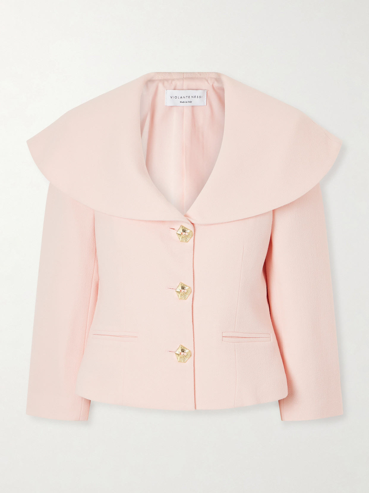 Violante Nessi Manuela Wool-crepe Jacket In Pink
