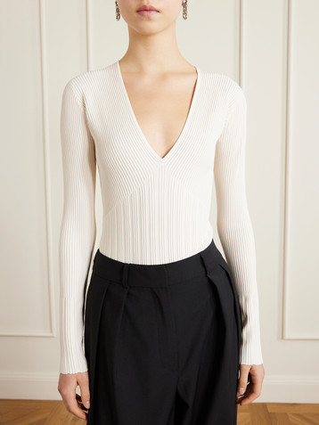 MARIA MCMANUS Recycled ribbed-knit bodysuit