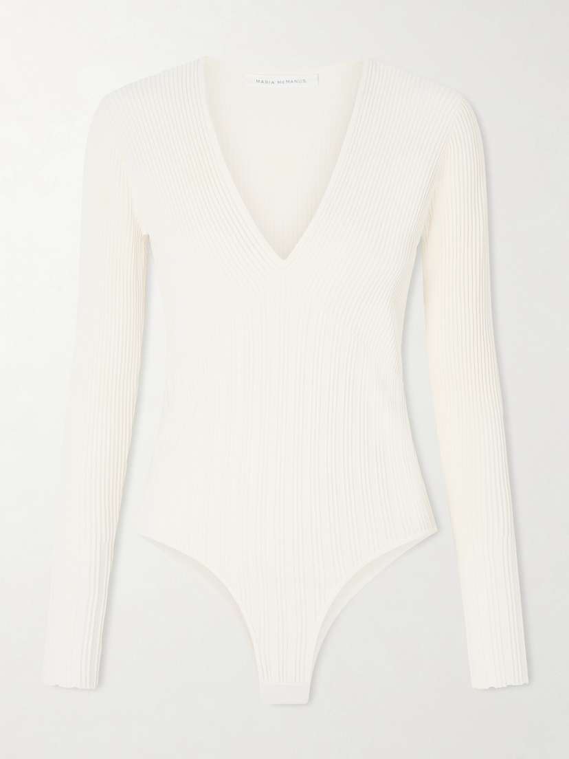 Maria McManus Recycled Ribbed-knit Bodysuit