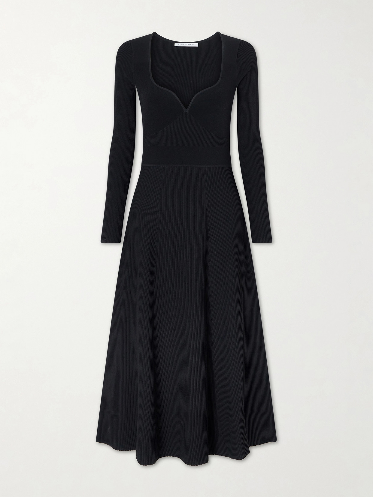 Maria Mcmanus Ribbed Stretch-jersey Bustier Maxi Dress In Black