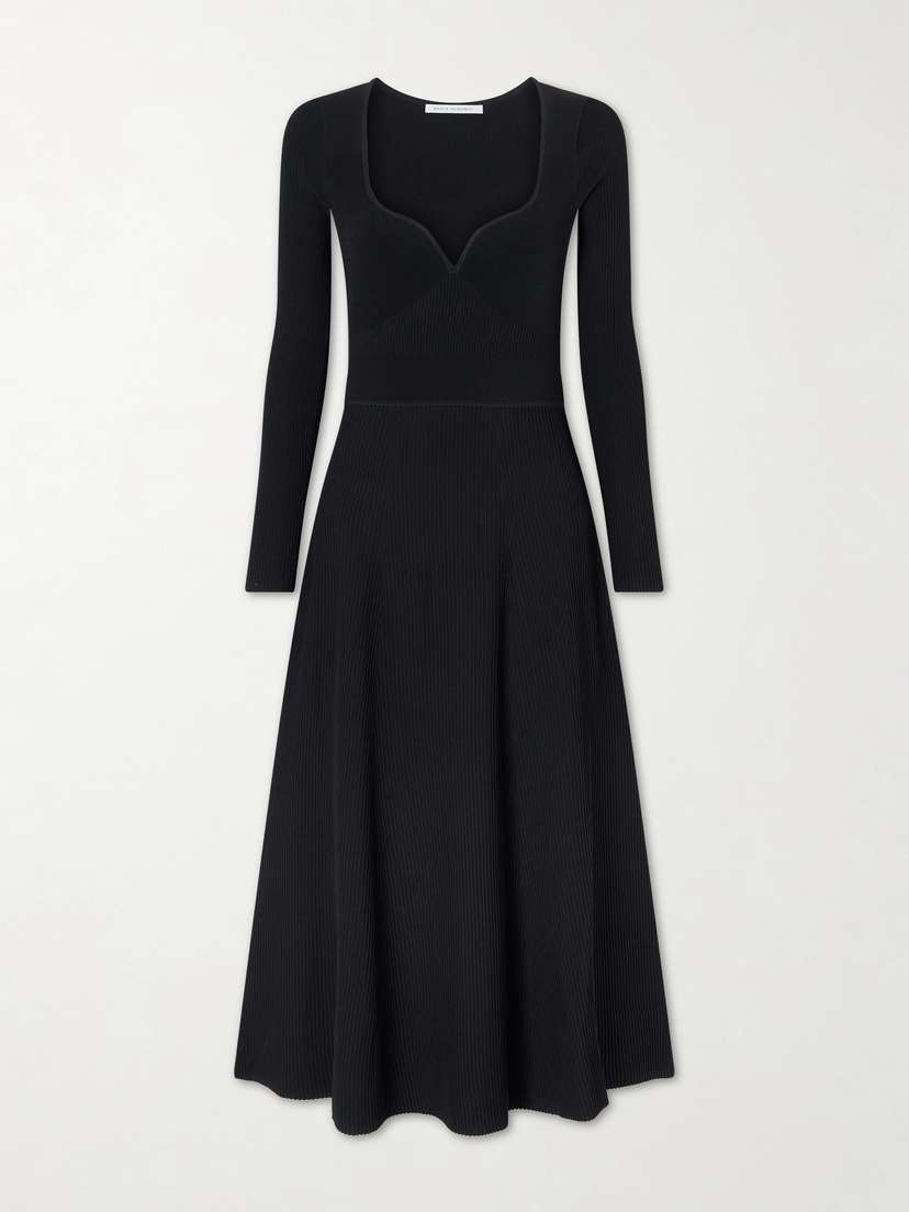 Maria McManus Ribbed Stretch-jersey Bustier Maxi Dress