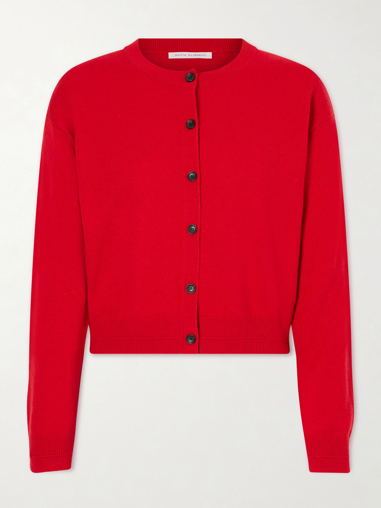 Maria Mcmanus Recycled Cashmere And Organic Cotton-blend Cardigan In Red