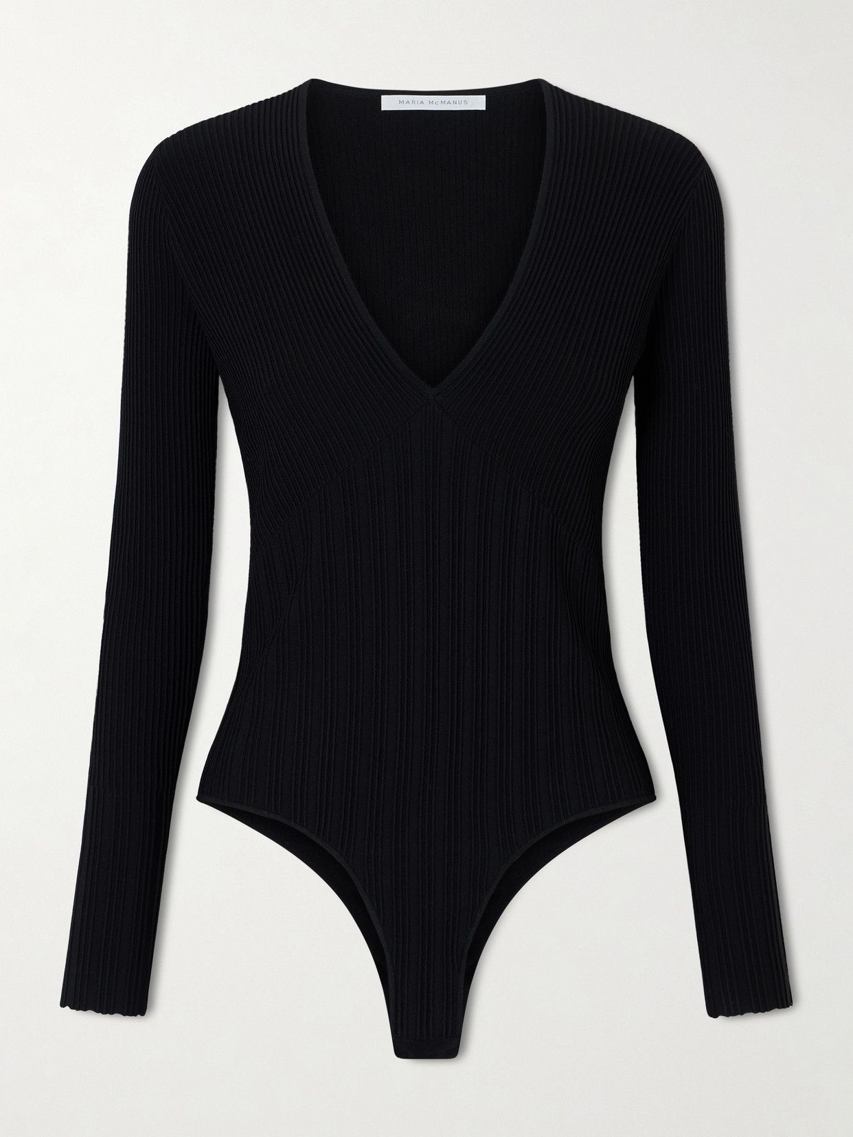 Maria Mcmanus Recycled Ribbed-knit Bodysuit In Black