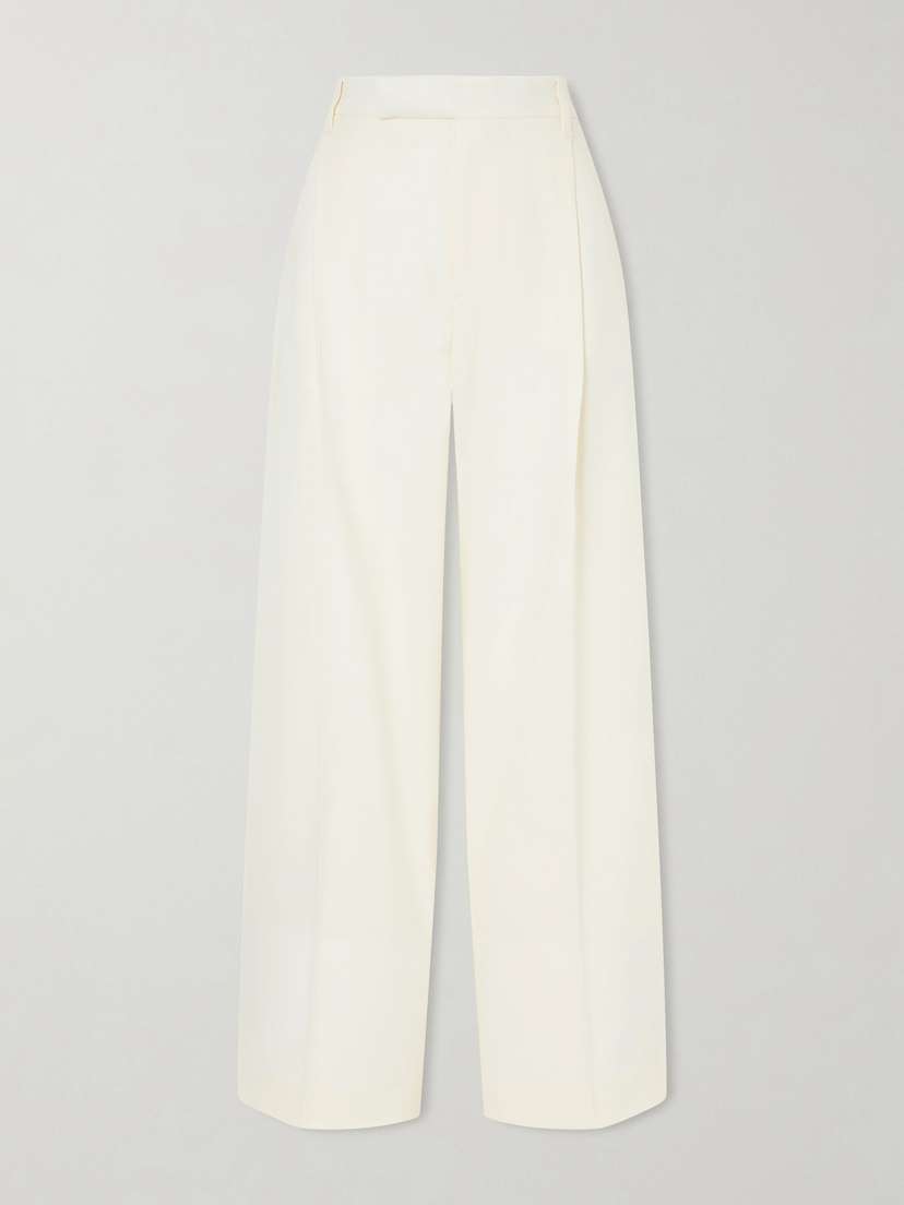 Maria McManus Pleated Wool-blend Wide-leg Pants
