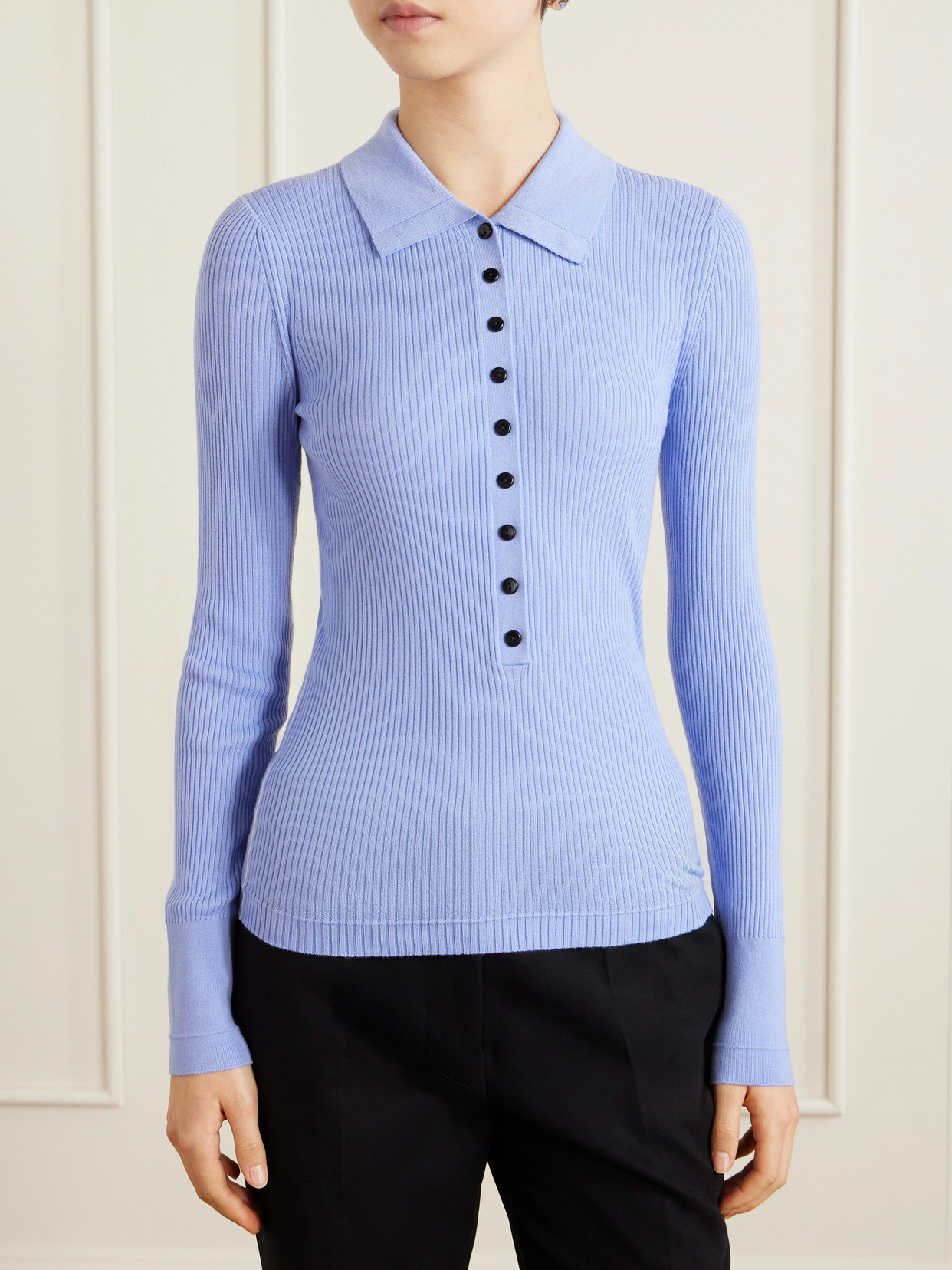 Merino Wool Polo Sweater