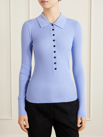MARIA MCMANUS - Ribbed merino wool polo sweater | Plush