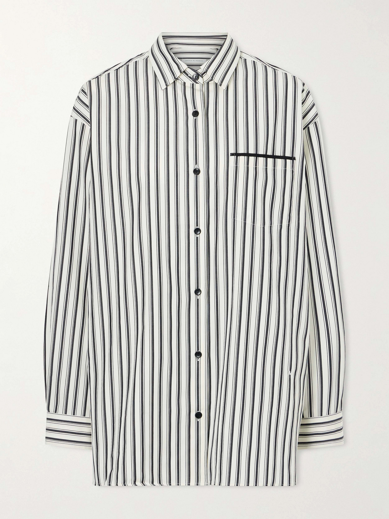 Maria Mcmanus Striped Organic Cotton-sateen Shirt In Gray
