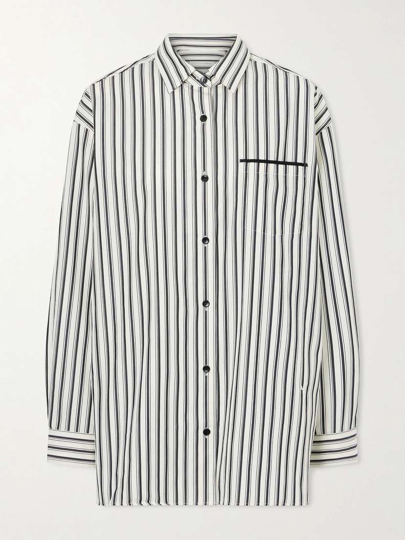 Maria McManus Striped Organic Cotton-sateen Shirt