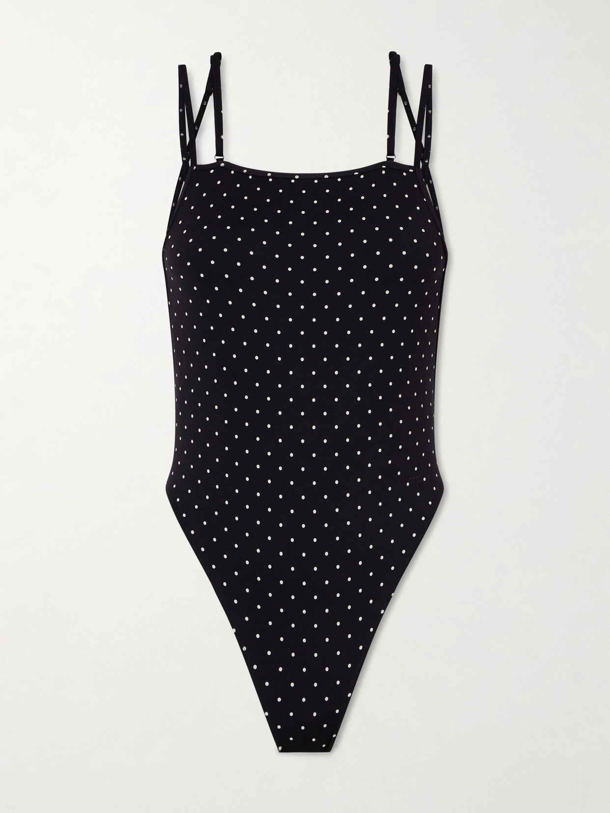 Tom Ford Polka Dot Jersey Swimsuit In Black