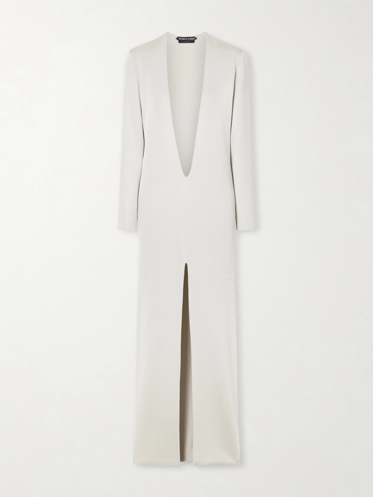 Tom Ford Liquid Knitted Gown In Gray