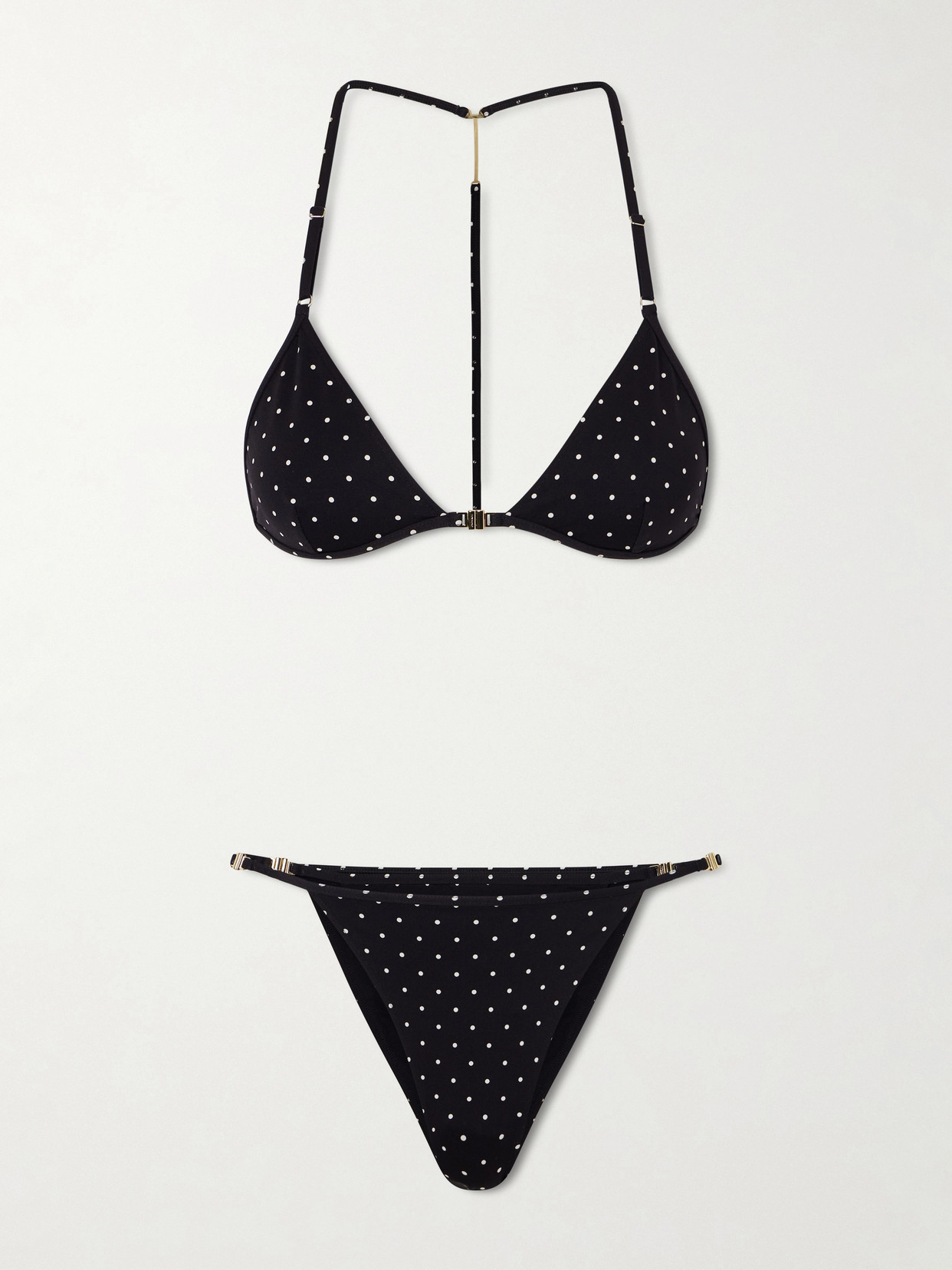 Tom Ford Polka-dot Printed Jersey Bikini In Black