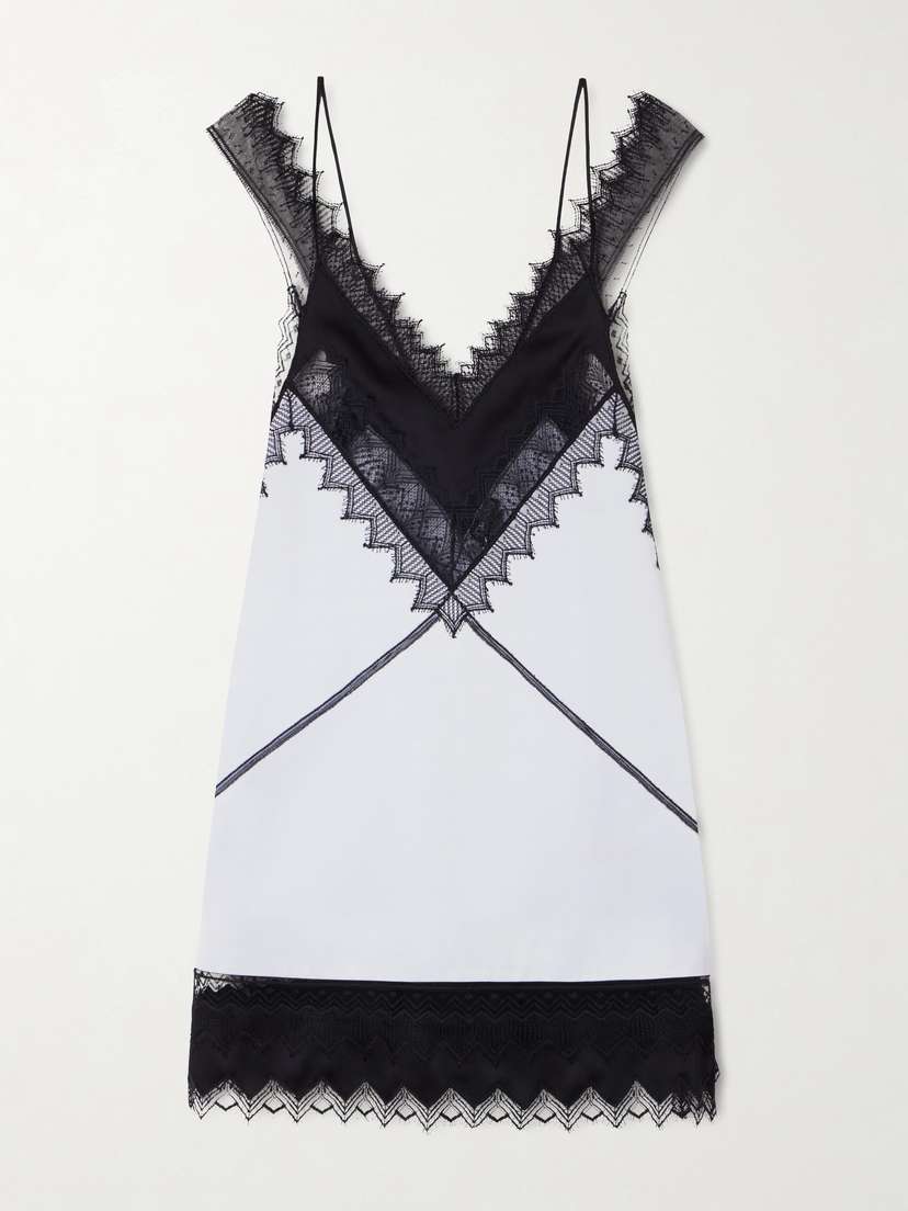 Tom Ford Lace-trimmed Wool And Silk-blend Mikado Mini Dress