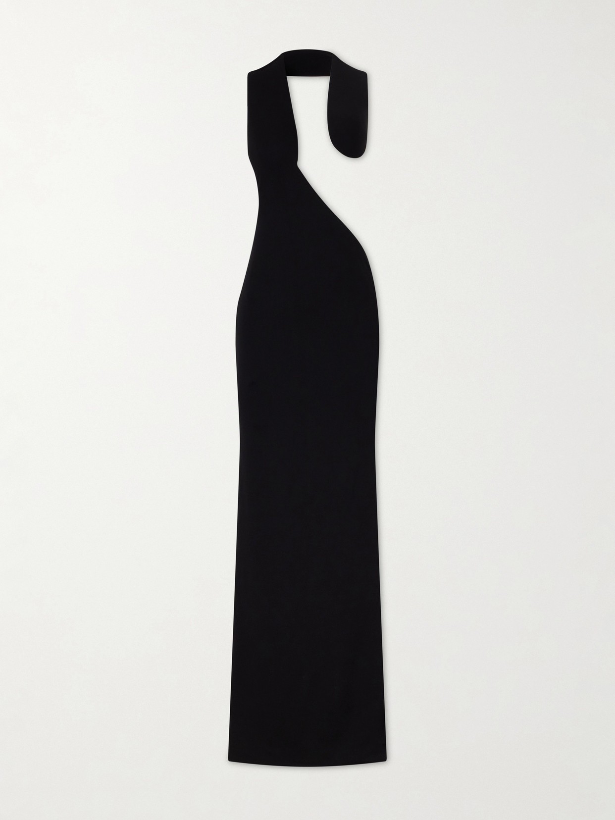 Tom Ford Asymmetric Open-back Jersey Gown In Black